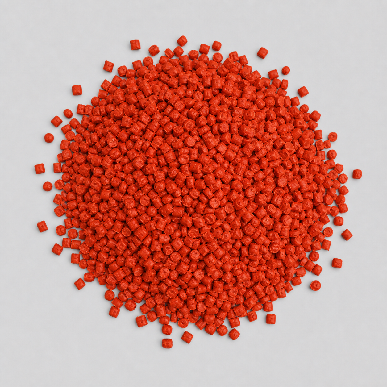 Red orange cable compound pellet sample